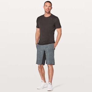 Lululemon T.H.E. Short Linerless 11" Heathered Texture Printed Gray Deep Coal A2